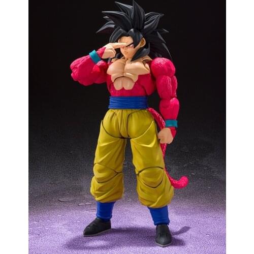 Original BANDAI Dragon Ball GT SHF Super Saiyan 4 Son Goku Ten Times Ka Me Ha Me Ha ANIME ACTION Figures Assemble PVC Model Toy