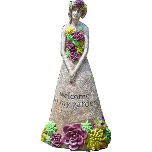 OUTDOOR GARDEN WELCOME GIRL DECOR ORNAMENTS AMERICAN COUNTRY RETRO FLOOR GARDEN GARDENING CRAFT MICRO LANDSCAPING M2365