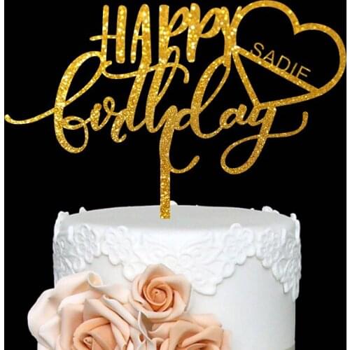 Personalized Custom Happy Birthday Cake Topper Party Decorations Birthday Celebration Happy Day Acrylic Custom Cake Topper