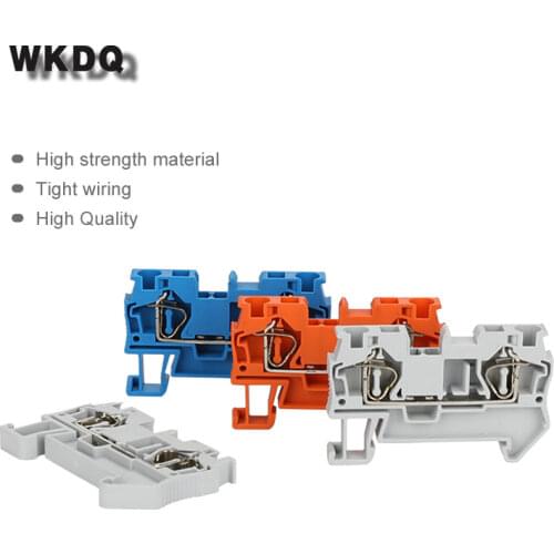 Din Rail Terminal Block ST-2.5 Wire Conductor Universal Spring Connection Electrical Terminal Strips 10pcs WONKEDQ