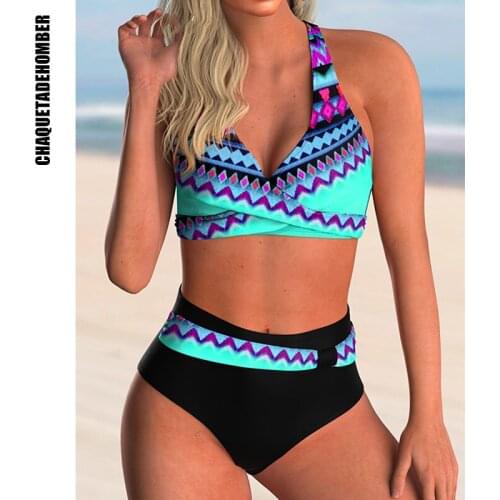 Plus Size Swimsuit High Waist Bikini Women 2021 Sexy 2 Pieces Bathing Suit Bikini Set Push Up Swimwear Women Swimming Suit Beach