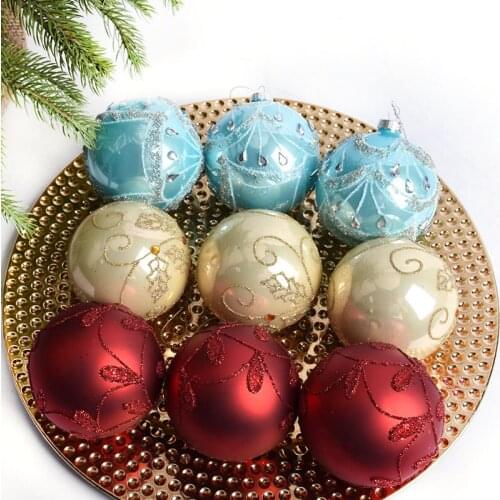 Christmas tree glass painted Christmas ball ornaments shopping mall window hotel decoration hanging ball