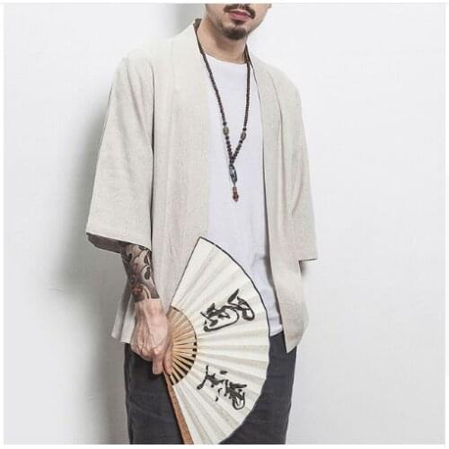 Kimono shirt cardigan men yukata samurai clothing mens haori karate japanese style blouse