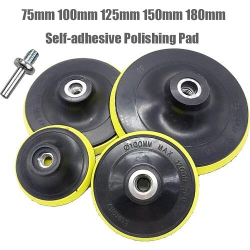 Self-adhesive Disc & Drill Rod For Car Paint Care Polishing Pad 75mm 100mm 125mm 150mm 180mm