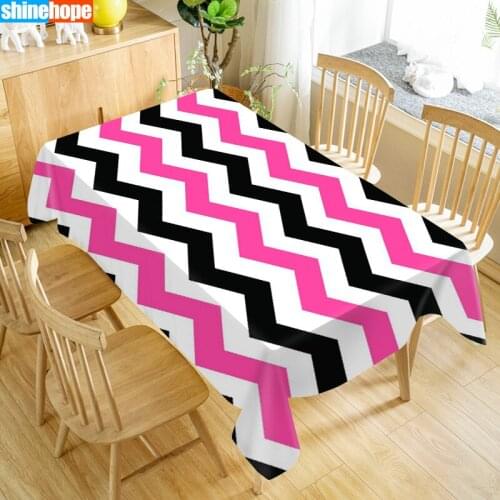 Chevron Art Tablecloth Washable Cloth Thicken Oxford Rectangular Table Cloth for Wedding Customizable size 100X140cm/140X200cm
