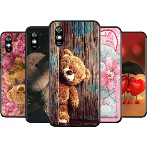 Silicone Cover Little Teddy Bear For Xiaomi Redmi 10X 9 9T 9C 8 7 6 Pro 9AT 9A 8A 7A 6A S2 GO 5 5A 4X Plus Phone Case Shell