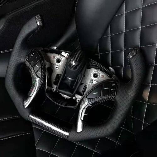 F1 Racing Cuatomized Trim Real Carbon Fiber Sports Steering Wheel Alcantara compatible for Hyundai Elantra IX35 2014-2020