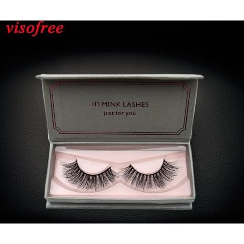 Visofree Mink Eyelashes 100% Hand Made False Eyelashes Full Strip Lashes Medium Volume Cruelty Free 3D Mink Lashes Makeup