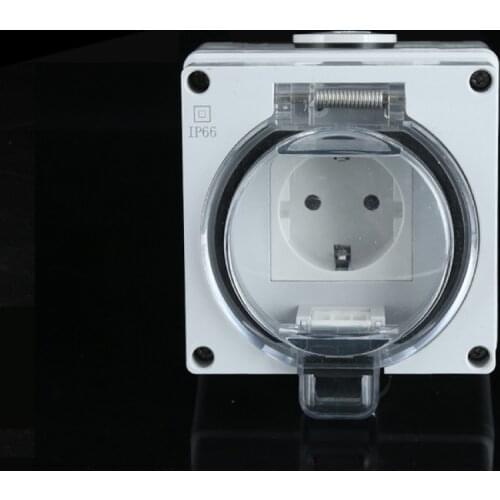 Ip66 EAU/DE/RU Standar Weatherproof Socket Waterproof Dustproof Outdoor Wall Power Outlet 16A Bathroom Socket
