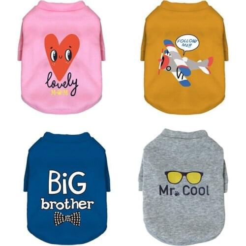 Breathable Dog Clothes Plus Velvet Warm Bulldog Pet Clothes Cute Printed Pets T Shirt for Chihuahua Teddy Sweatshirt Pet Supply