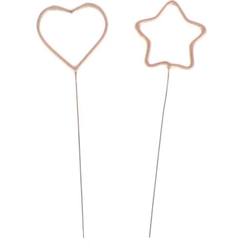 1pc Romantic Star Love Shaped Wedding Birthday Party Candle Cake Topper Decoration new