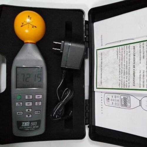 100% Original Made in Taiwan Electromagnetic Radiation Detector TES-593R TES593R EMF Meter Triaxial Data Logger + Fast Shipping