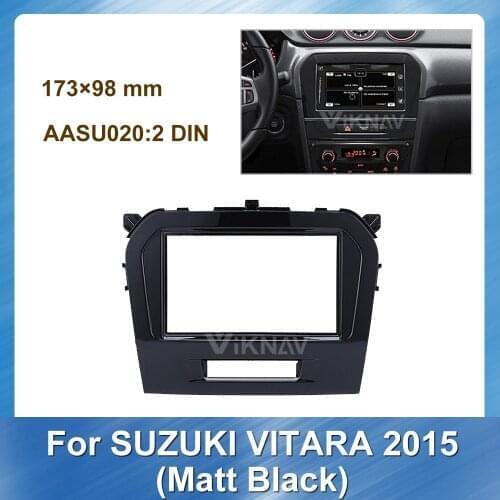 173*98mm Car Fascia For SUZUKI VITARA 2015 Matt Black Fascias Dashboard Audio Fitting Adaptor Panel Frame Kits Car DVD 2DIN