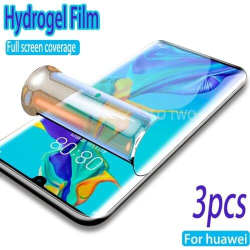 3pcs Full Cover Screen Protector For Huawei P30 20 40 lite Pro Hydrogel Film For Huawei Mate 20 10 30 lite pro Protective