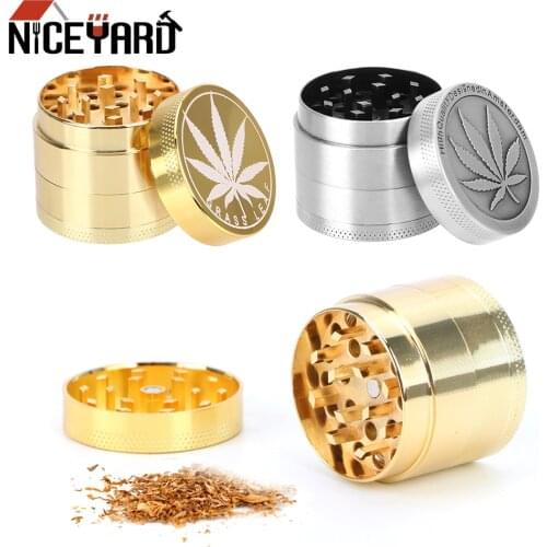 NICEYARD 4 Layer Spice Crusher Zinc Alloy Tobacco Grinder Beautiful Herb Herbal 40mm Smoking Pipe Accessories