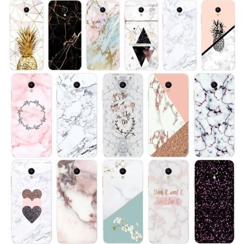 58 Pink white blue marble gift Soft Silicone Tpu Cover phone Case for Meizu M5 M5C M5S M6 M6T M6C M6 Note Case
