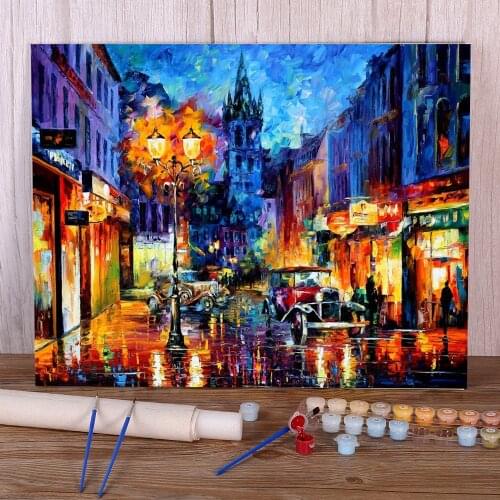 Amsterdam 905 Coloring By Numbers Painting Complete Kit Acrylic Paints 50*70 Canvas Pictures Home Decoration Drawing