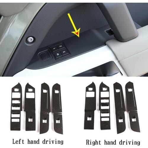 Car Accessories For Land Rover Defender 2020 ABS Carbon Fiber Window Lift Switch Buttons Frame Cover Trim Stickers L H D & R H D