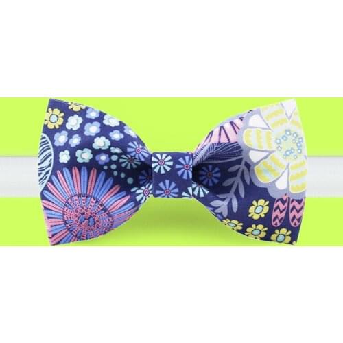 Free Shipping New Male mens casual Fashion print creative bow tie party casual party daisy bird
