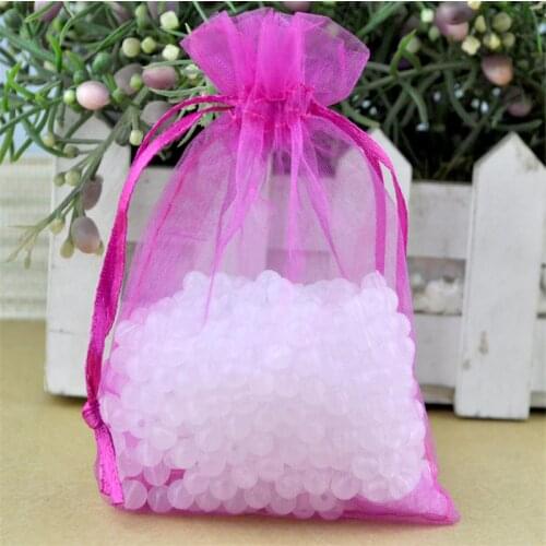 30x40cm large Drawable Organza Bags hot pink color Embalagem Para Presente Christmas Wedding big Gift Bags 100pcs/lot Wholesale