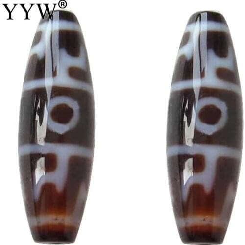 1pc Lotus-Born Cap Natural Tibetan Dzi Beads For Making Diy Jewelry Bracelet Necklace 12x38mm Oval Lotus-Born Cap Grade AAA