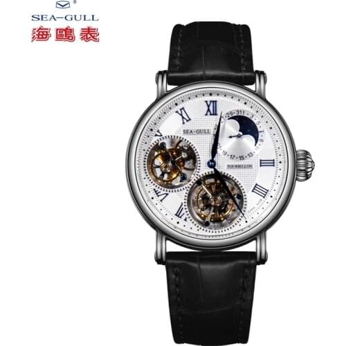 Seagull Mens Watch Top Luxury Manual Mechanical Watch Double Tourbillon Limited Edition Multifunctional Business Casual Watch