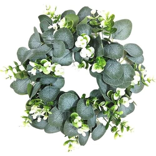Flower Decor Lysimachia Eucalyptus Wreath Garland Door Wall Hanging European Style Plant Leaf Slik Specially Designe Artificial