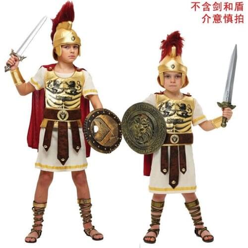 Halloween Childrens Day Stage Performance Costume COS Roman Gladiator Warrior Warrior General Guard Performance Costume