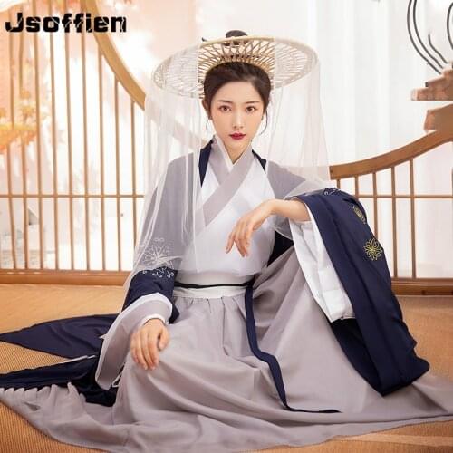 Chinese Traditional Hanfu Costume for Stage Women Ancient Folk Dance Clothing Lady Swordsman Women Tang Dynasty Princess Outfit