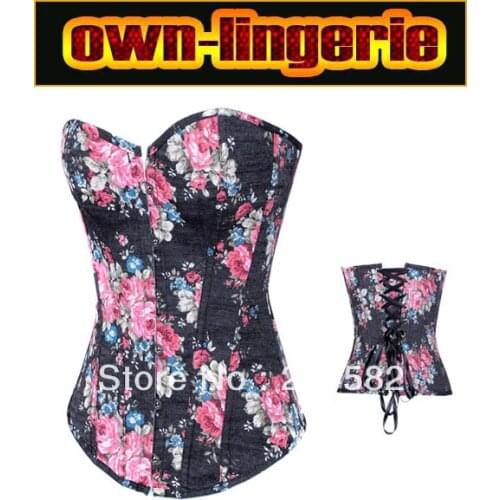 Floral corset for woman waist shape bustier fashion beautiful woman overbust corset floral print w3232