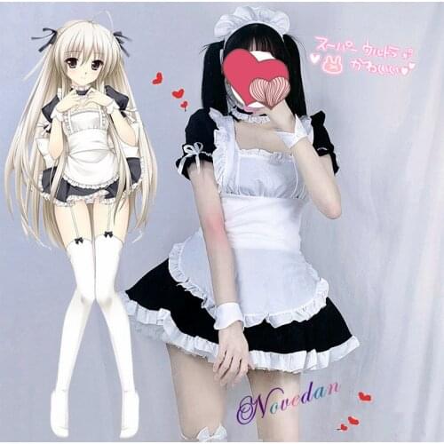 Amine Black Sexy Cute Lolita French Maid Cosplay Costume Dress Girls Woman Yosuga No Sora Waitress Maid Party Costume