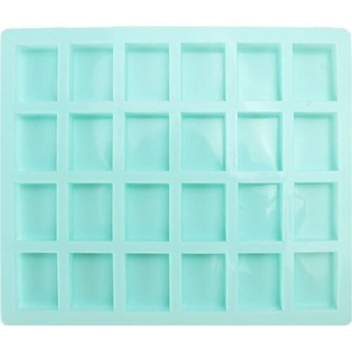 Epoxy Resin Mold 24 Holes Rectangle Ice Cube Mold Chocolate Fondant Silicone Mould Cake Cookie Baking Tray