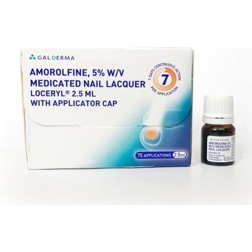 Amorolfine 5% ,medicated nail lacquer loceryl 2.5ml