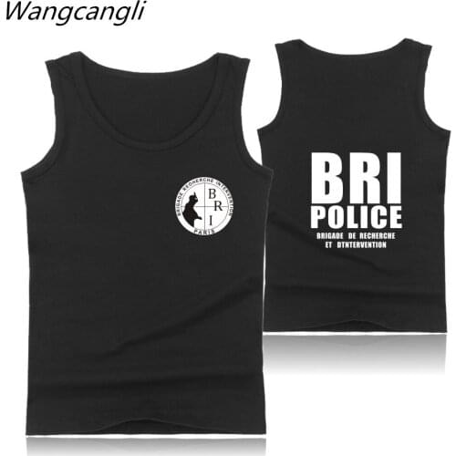 Special Elite Police Forces Unit GIGN Raid BRI mens tank tops shirt summer gym vest bodybuilding tank top men fitness clothing