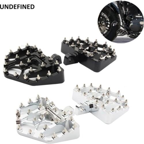 Motorcycle MX Offroad Foot Pegs Bobber Wide Fat Floorboards Footrests Pedals For Harley Sportster XL 1200 883 Dyna FXDF Softail