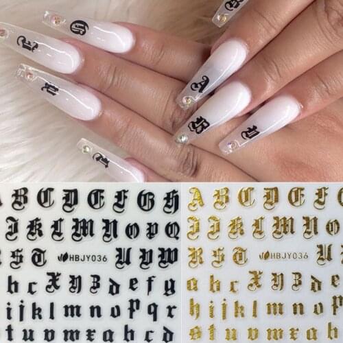 Nail Art Decal Stickers Alphabet Letter For Nails Decoration 3D Sticker Adhesive Manicure Tools