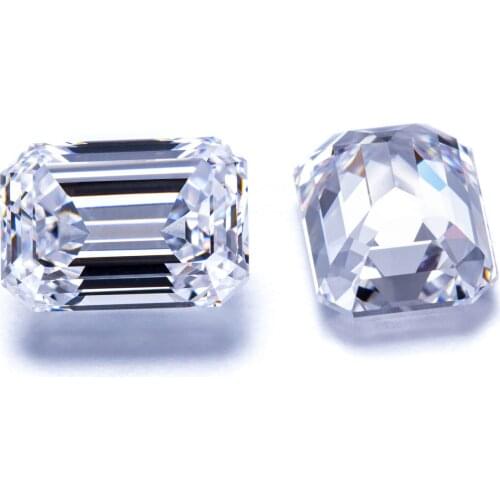 Fancy Color Lab Created Simulant Diamond Emerald Ice Cut Stones For Jewelry Making