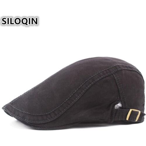 SILOQIN New Spring Summer Middle Aged Mens Berets Adjustable Size Fashion Grace Retro Casual Sports Snapback Peaked Cap 2021