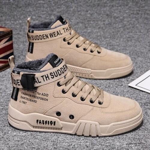 New Mens Fashion Suede Lace Up High Top Board Shoes Comfortable Casual Shoes Daily Comfort Hot Classic Mens Shoesg76