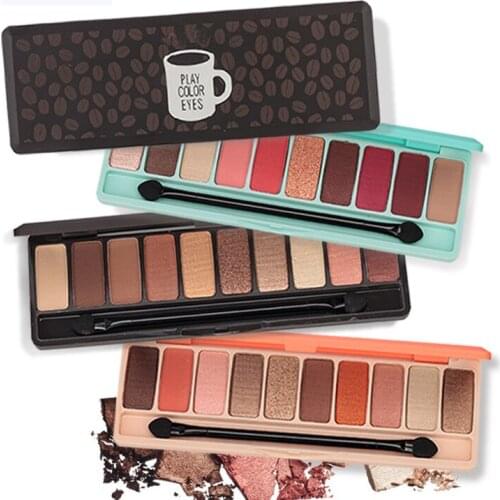 New 10 Colors Smoky Shimmer and Matte Eyeshadow Palette Make Up Waterproof Pigments Glitter Eye Shadow Makeup Cosmetics