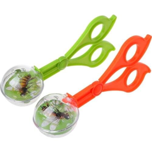 Plastic Bug Insect Catcher Scissors Tongs Tweezers For Kids Children Toy Handy 140x42mm Plastic Clamp Random Color