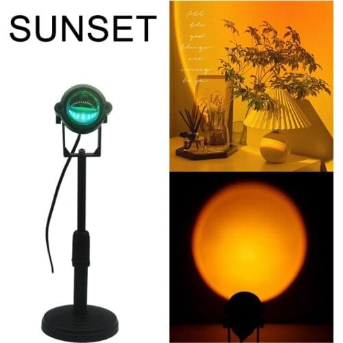 1Pc 5W USB Charging Rainbow Projection Lamp Atmosphere Night Light 2021 Hottest Sunset Light Sunset Light For Home Party