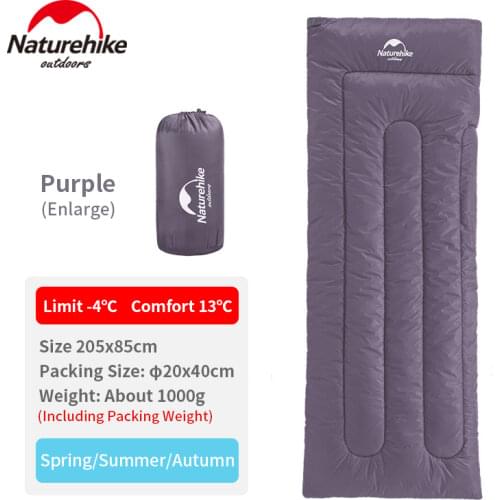 Naturehike New Sleeping Bag Cotton Single Person 3 Seasons Envelope Type Waterproof Sleeping Bag Portable Camping Travel