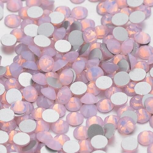 Pink Opal Crystal FlatBack Glass Rhinestones Non-HotFix Nail Art Crystal Decorations Flat Back Rhinestones Crystal