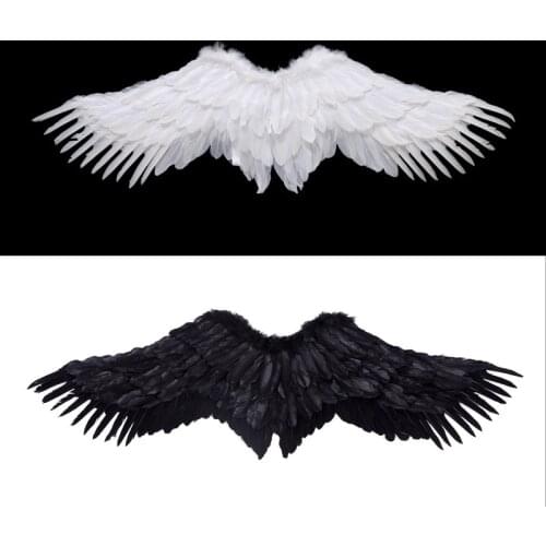 LED Glowing Light Kids Adults White Feather Angel Wing Women Girl Stage Performance Props Halloween Party Favor
