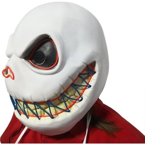 Halloween Luminous Jack Skellington Latex Mask The Nightmare Before Christmas Skull Jack Cosplay Mask