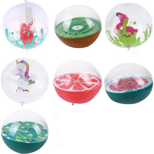 Thickened Cartoon Unicorn Flamingo Crab Fruit Inflatable Ball Beach Ball Beach Toys Adults Children Can Play Interactive Toys