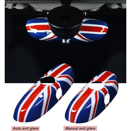 Union Jack Interior Rearview Mirror Cover Cap Shell ABS Plastic Decor For BWM MINI Cooper JCW S One+ F54 F55 F56 F60 Countryman