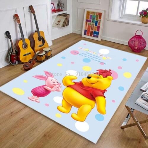 Disney Cute Cartoon Winnie the Pooh Welcome Waterproof Door Mat Cartoon Kitchen Rugs Bedroom Carpets Decorative Stair Home Decor