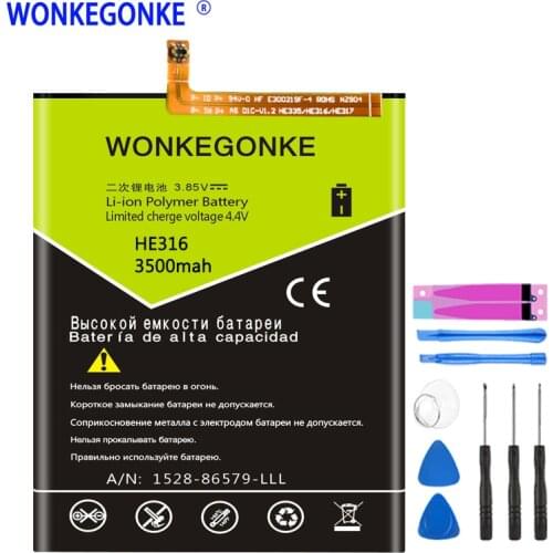WONKEGONKE HE316 Li-ion Battery For Nokia 6 Nokia6 N6 TA-1000 TA-1003 TA-1021 TA-1025 TA-1033 TA-1039 Batteries Bateria